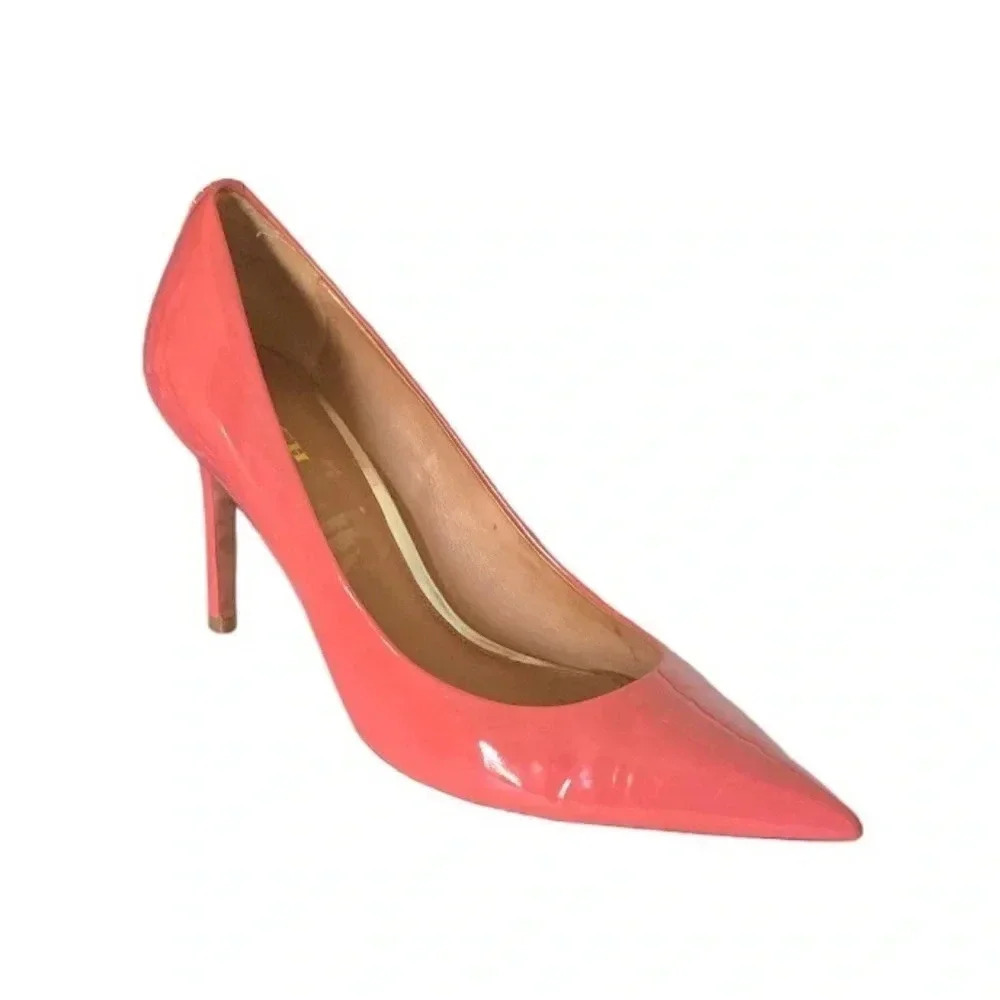 COACH | Women Pink Patent Leather Pointed Toe “Teddie” Classic Heels Size 9B - Picture 3 of 11